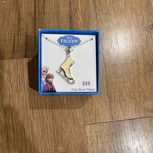 Silver-Plated Yellow Ice Skate Necklace